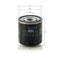 Фильтр масляный MANN-FILTER W 714/3